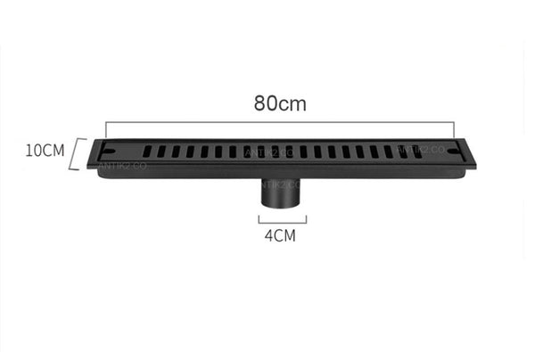 Rejilla piso rectangular  80cm negra