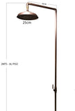 Ducha expuesta tipo piscina Bronce antiguo - Ducha 25cm