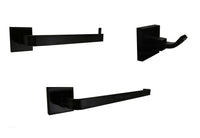 Juego de accesorios negro cuadrado x 3 piezas