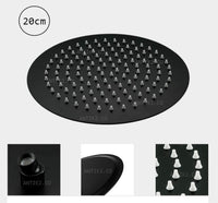 Ducha redonda Slim negro 20cm