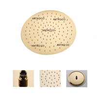 Mezclador Dorado Palanca + Ducha Redonda 20cm