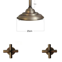 Mezclador vintage Bronce Antiguo + Ducha a techo 25cm