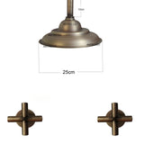 Mezclador vintage Bronce Antiguo + Ducha a techo 25cm