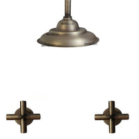 Mezclador vintage Bronce Antiguo + Ducha a techo 25cm