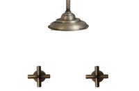 Mezclador vintage Bronce Antiguo + Ducha a techo 25cm