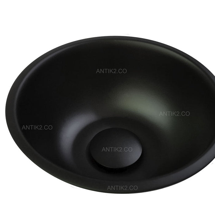 Lavamanos Negro Acero inoxidable 40cm + Desagüe de Push