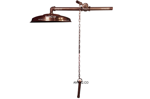 Ducha Cobre Antiguo Con sistema de cadena (Diámetro 30cm)