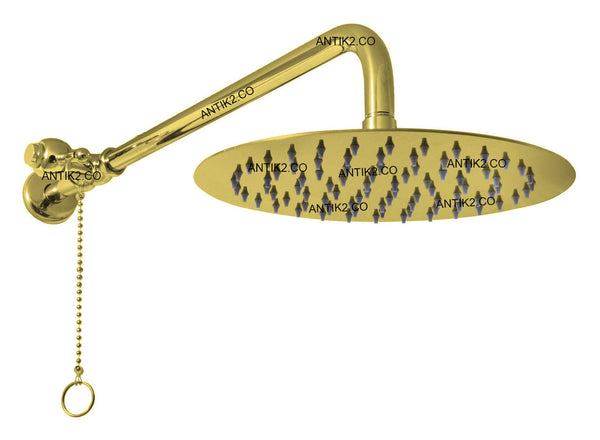 Ducha Dorada Con sistema de cadena (Diámetro 30cm)