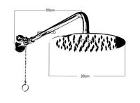 Ducha Dorada Con sistema de cadena (Diámetro 20cm)