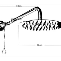 Ducha Dorada Con sistema de cadena (Diámetro 30cm)