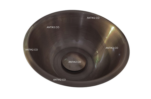 Lavamanos Bronce Antiguo Acero inoxidable 36cm + Desagüe de Push