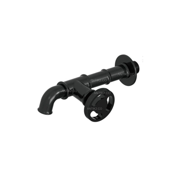 Griferia pared Vintage Negro (Agua fria)