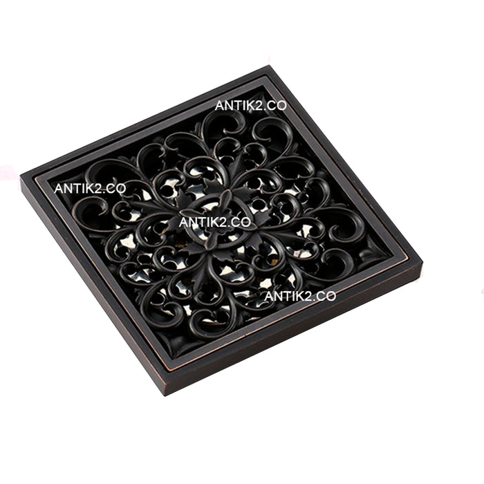 Rejilla Vintage  piso negra 10x10cm