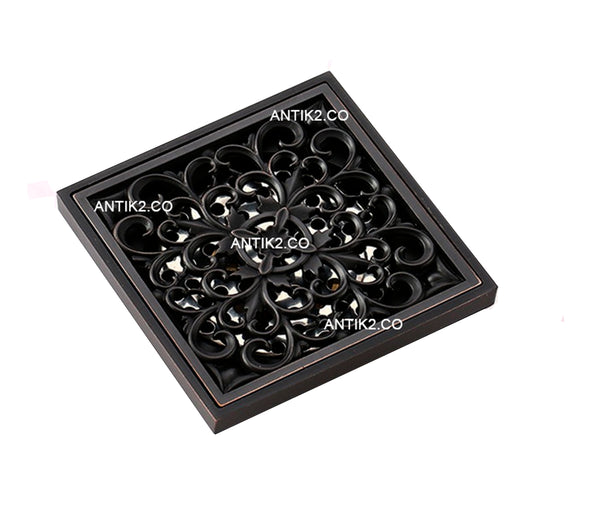 Rejilla Vintage  piso negra 10x10cm