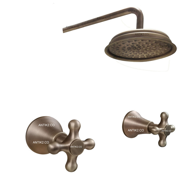 Set Mezclador  Ducha vintage   + Ducha 20cm  Bronce antiguo