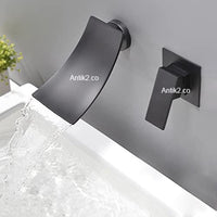 Mezclador lavamanos Pared Cascada Negro