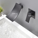 Mezclador lavamanos Pared Cascada Negro