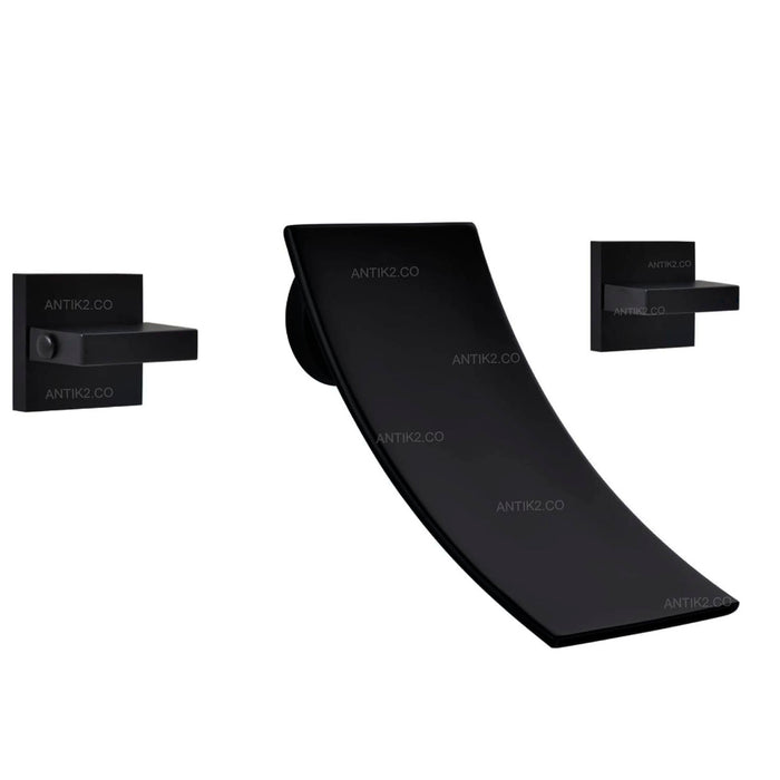 Griferia Mezclador Pared Cascada Negro