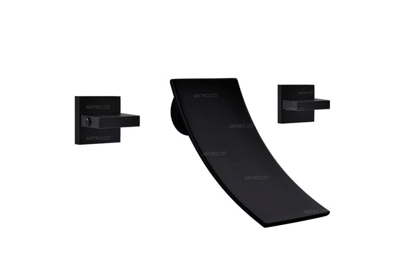 Griferia Mezclador Pared Cascada Negro
