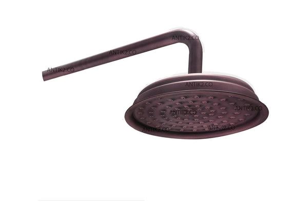 Ducha Vintage Cobre Antiguo 30cm + Tubo
