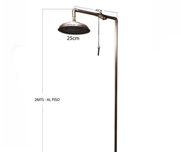 Ducha expuesta tipo piscina con cadena - Bronce antiguo
