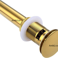 Desague Lavamanos Push  Hongo Dorado Con reboce