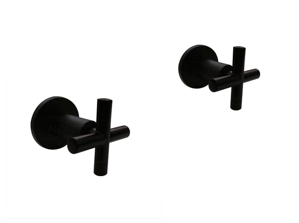 Mezclador Ducha 8" manija cruceta negro