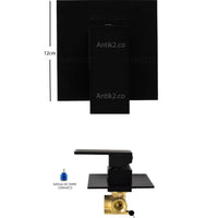 Mezclador lavamanos Pared Cascada Negro