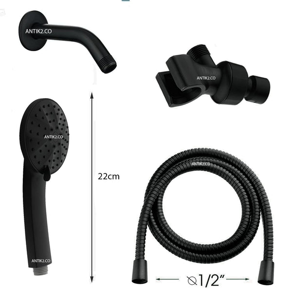 Kit Ducha De Mano Tono Negro