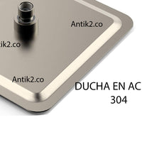 Mezclador ducha Niquel satin + Ducha 20cm + Teleducha