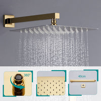 Griferia Monomando Dorado + Ducha 25x25cm