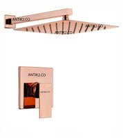 Mezclador Monomando Oro Rosa + Ducha  30+30cm