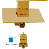 Griferia Monomando Dorado + Ducha 30x30cm