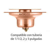 Rejilla piso Oro rosa Push 10x10cm Antirretorno
