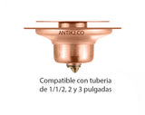 Rejilla piso Oro rosa Push 10x10cm Antirretorno