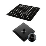 Registro Ducha cuadrado   negro + Ducha 20 x 20cm