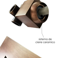 Mezclador Ducha Monomando Cuadrado   Bronce Antiguo