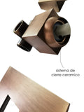 Mezclador Ducha Monomando Cuadrado   Bronce Antiguo