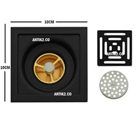 Rejilla piso  10x10cm   Antirretorno tono Negro