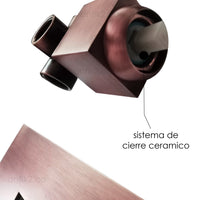 Mezclador Ducha Monomando Cuadrado   Cobre Antiguo