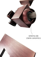 Mezclador Ducha Monomando Cuadrado   Cobre Antiguo