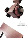 Mezclador Ducha Monomando Cuadrado   Cobre Antiguo