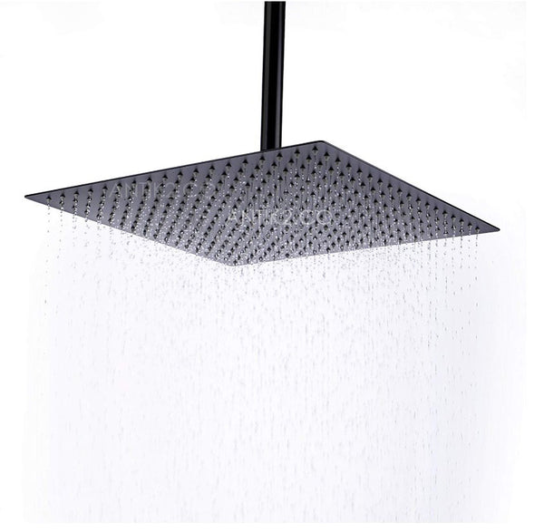 Ducha a techo negra Acero 304 30cm