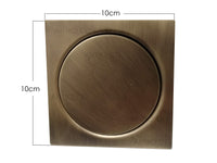 Rejilla piso Tipo push Bronce Antiguo cuadrada  10x10cm|