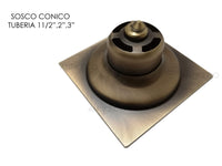 Rejilla piso Tipo push Bronce Antiguo cuadrada  10x10cm|