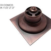 Rejilla Piso Push Cobre Antiguo Cuadrdada 10cmx10cm.
