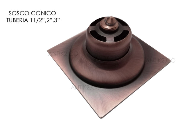 Rejilla Piso Push Cobre Antiguo Cuadrdada 10cmx10cm.