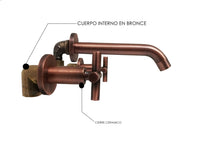Mezclador Vintage  Lavamanos Pared Cobre Antiguo