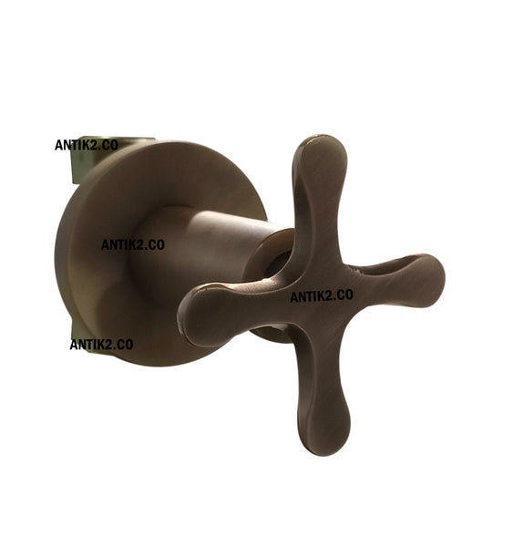 Registro Ducha Cruceta Vintage  Bronce antiguo