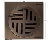 Rejilla Piso Vector Bronce Antiguo Cuadrada  10x10cm|